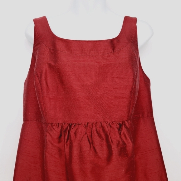 Mimi Maternity 100% Silk Metallic Burgundy Evening Dress Size Large - Picture 3 of 7